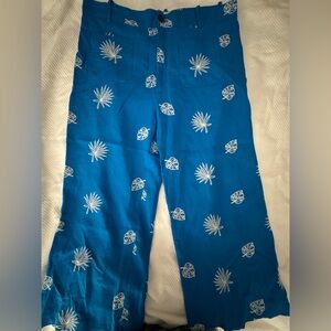 Zara Blue Trousers with White Pattern